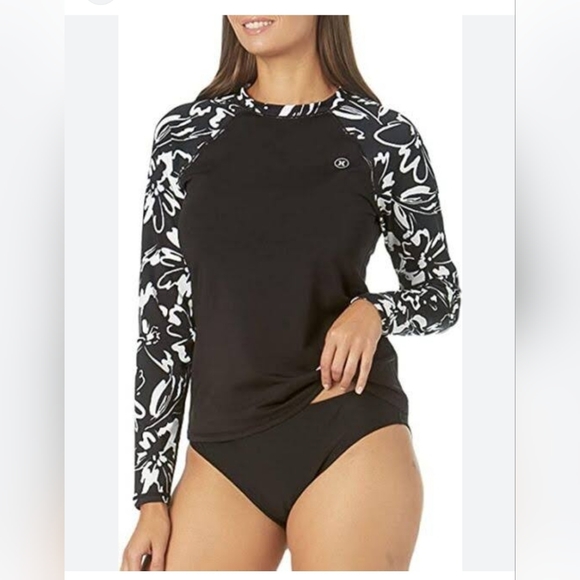 Hurley Swim Hurley Long Sleeve Rash Guard Ink Fresco Swim Shirt